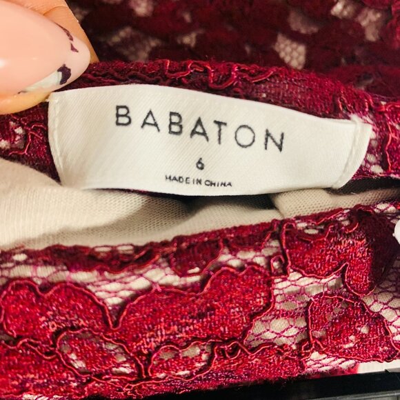 Babaton Burgundy Lace Skirt (KM0066) - Picture 3 of 3